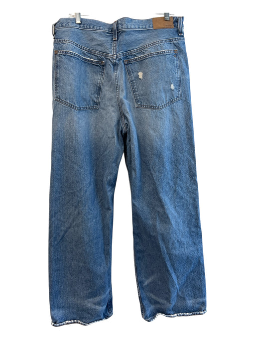 Madewell Size 30 Medium Wash Cotton Button Fly High Rise 5 Pocket Wide Leg Jeans Medium Wash / 30
