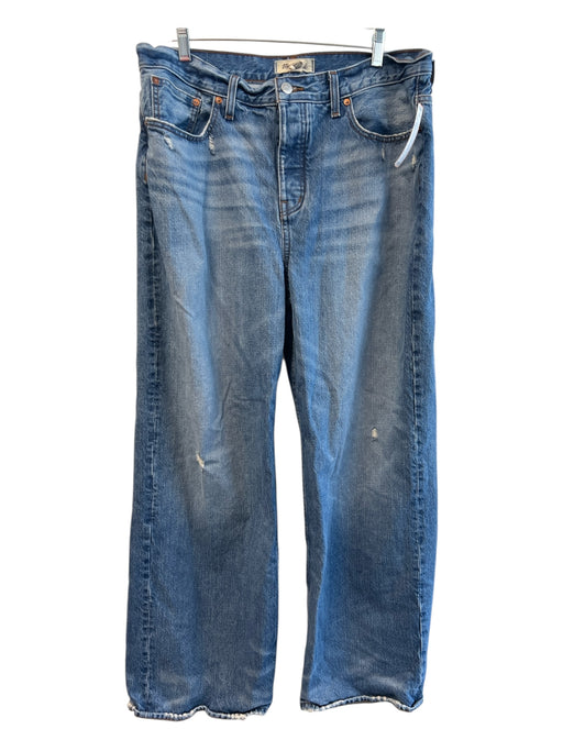 Madewell Size 30 Medium Wash Cotton Button Fly High Rise 5 Pocket Wide Leg Jeans Medium Wash / 30