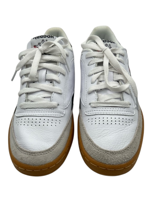 Reebok Shoe Size 7.5 White, Black, Brown Leather Low Top Lace Up Sneakers White, Black, Brown / 7.5