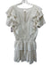 Love Shack Fancy Size L Cream Cotton Ruffle Cap Sleeve Square Neck Tiered Dress Cream / L