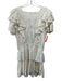 Love Shack Fancy Size L Cream Cotton Ruffle Cap Sleeve Square Neck Tiered Dress Cream / L