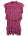Aqua Size Large Hot pink Polyester Blend Ruffle Cap Sleeve Floral Tiered Dress Hot pink / Large