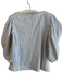 Maeve Size Medium White & Black Polyester Striped Round Neck Half Sleeve Top White & Black / Medium