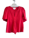 Pomander Place Size Medium Red Cotton round split neck Half Bell Sleeve Top Red / Medium