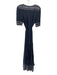 Faherty Size M Navy Blue & White Viscose Short Sleeve V Neck Button Front Dress Navy Blue & White / M