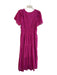 Maeve Size M Raspberry Cotton Eyelet Lace V Neck Short Sleeve Dress Raspberry / M