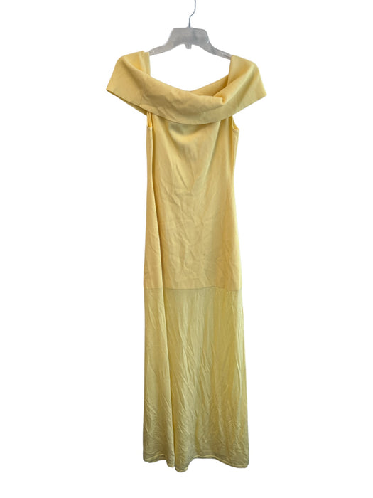 Lovers and Friends Size L Yellow Viscose & Nylon Off Shoulder Sleeveless Dress Yellow / L