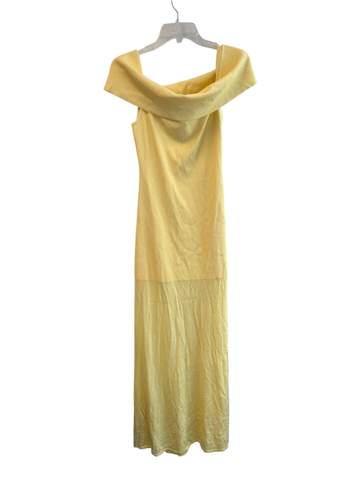 Lovers and Friends Size L Yellow Viscose & Nylon Off Shoulder Sleeveless Dress Yellow / L