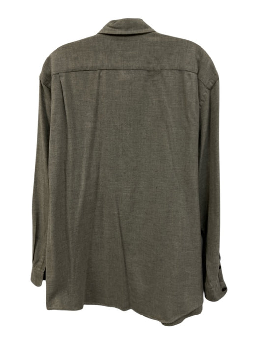 Filson Size L Gray Cotton Blend Solid Button Up Front Pockets Long Sleeve Shirt Gray / L