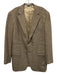 H Stockton Tan & Brown Wool Blend Houndstooth 2 Button Men's Blazer Tan & Brown / 42L