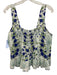 Maeve Size M Blue & Green Cotton Floral Sleeveless Smocked Detail Top Blue & Green / M