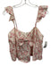 Cami NYC Size 10 White & Pink Linen Floral Ruffle Detail Knot Detail Top White & Pink / 10