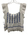 Maeve by ANTHROPOLGIE Size LP White & Blue Cotton Embroidered Button Front Top White & Blue / LP