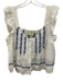 Maeve by ANTHROPOLGIE Size LP White & Blue Cotton Embroidered Button Front Top White & Blue / LP