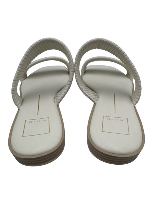 Dolce Vita Shoe Size 11 Cream White Synthetic Upper Two Strap Ribbed Sandals Cream White / 11