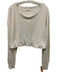 We The Free Size XL Cream Cotton Ribbed Gathered Hem Crop Long Sleeve Top Cream / XL