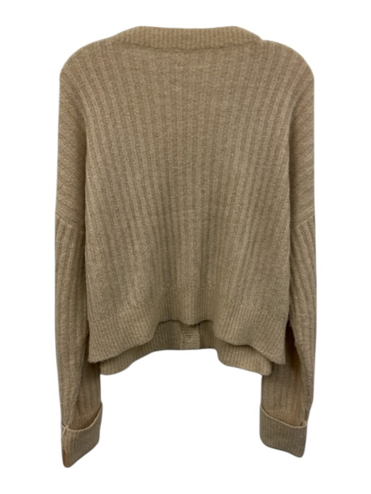Lovers and Friends Size XL Beige Wool Blend V Neck Cardigan Beige / XL