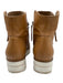 Silent D Shoe Size 40 Tan Brown & White Leather Upper Zip Ankle Platform Booties Tan Brown & White / 40