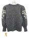 Sezane Size L Gray & White Mohair Blend Fuzzy Embroidered Flowers Sweater Gray & White / L