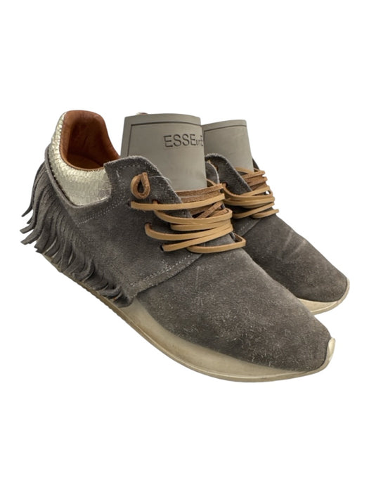 Esse Ut Esse Shoe Size 39 gray, silver, cream Leather Upper Fringe Sneakers gray, silver, cream / 39