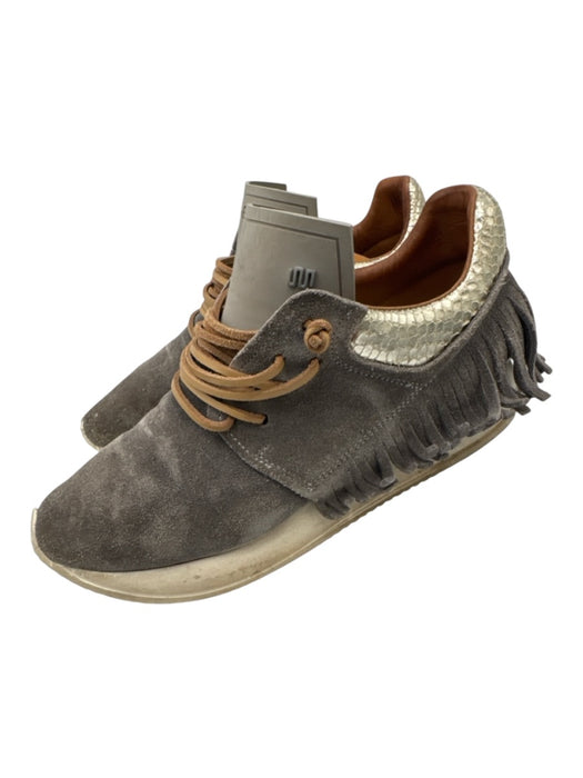 Esse Ut Esse Shoe Size 39 gray, silver, cream Leather Upper Fringe Sneakers gray, silver, cream / 39
