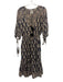 Bell by Alicia Bell Size L indigo blue, beige, brown Cotton & Silk Midi Dress indigo blue, beige, brown / L