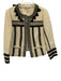 Boden Size 10 Beige & Black Cotton Long Sleeve Embroidered Tassels Open Jacket Beige & Black / 10