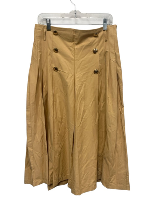 Maeve Size 8T Khaki Cotton Blend High Rise Pleated Sailor Buttons Cropped Pants Khaki / 8T