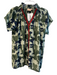 Rungolee Size M Green 100% Silk Army V Neck Short Sleeve Top Green / M