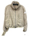 FP Movement Size L Cream White Polyester Fleece Zip Front high neck Crop Jacket Cream White / L