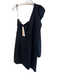 Aqua Size L Black Polyester One Sleeve Back Zip Sinch Detail Shimmer Dress Black / L