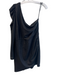 Aqua Size L Black Polyester One Sleeve Back Zip Sinch Detail Shimmer Dress Black / L