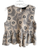 Zara Size M Cream Polyester Sleeveless Flower Round Neck Ruffled Hem Top Cream / M