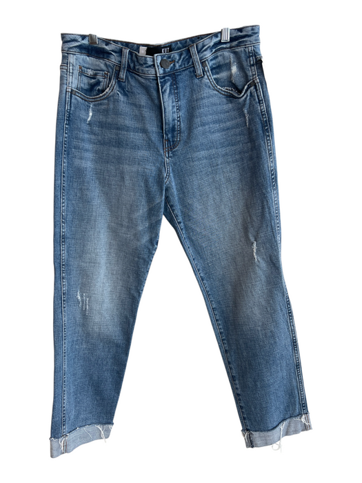 Kut From The Kloth Size 10 Med Wash Cotton Blend High Rise Zip Fly Cuffed Jeans Med Wash / 10