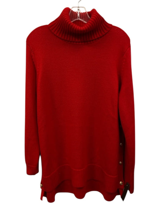 Tuckernuck Size M Red Wool Side Button Long Sleeve turtle neck Knit Sweater Red / M