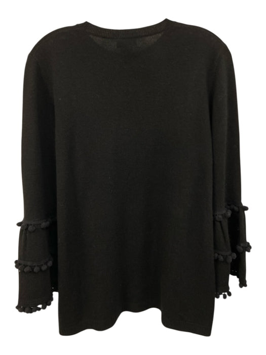 two bees cashmere Size M Black Wool & Cashmere Blend Long Sleeve Pom Pom Sweater Black / M