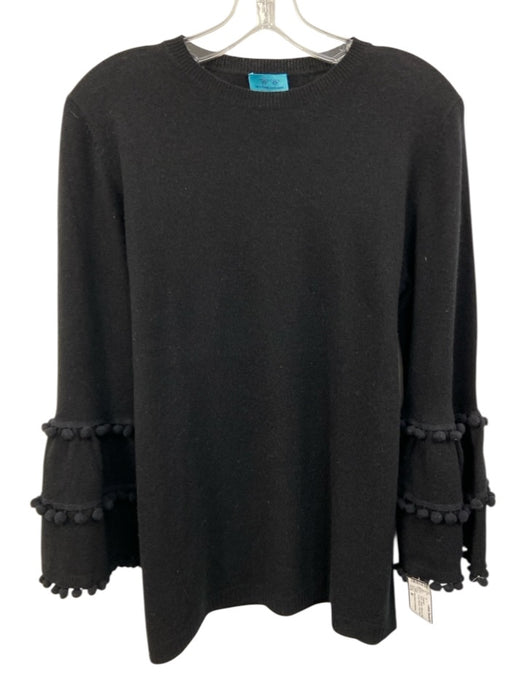 two bees cashmere Size M Black Wool & Cashmere Blend Long Sleeve Pom Pom Sweater Black / M
