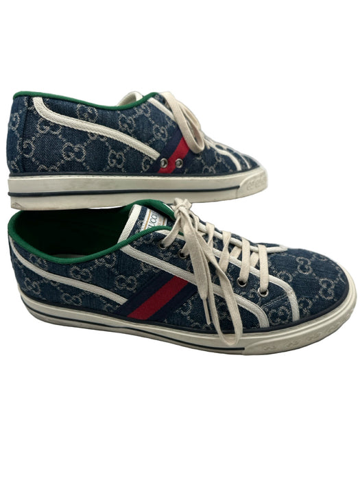 Gucci Shoe Size 10 Blue Canvas Guccissima Sneaker Men's Shoes