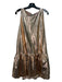 Ciebon Size Large Copper Polyester metalic Tank Drop Waist Ruffle Hem Dress Copper / Large