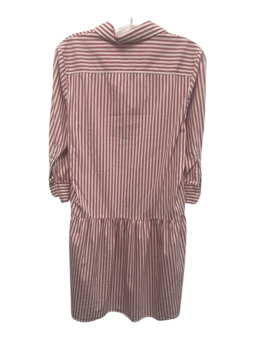 The Shirt Rochelle Behrens Size Medium Red & White Cotton Blend Striped Dress Red & White / Medium