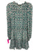 Oliphant Size Large Green, Blue, Red Cotton Blend Long Sleeve Floral Dress Green, Blue, Red / Large
