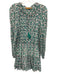 Oliphant Size Large Green, Blue, Red Cotton Blend Long Sleeve Floral Dress Green, Blue, Red / Large