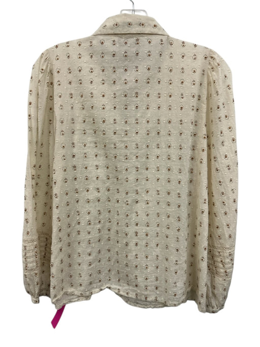 Cleobella Size Medium Brown, green, yellow Long Sleeve Floral Swiss Dot Top Brown, green, yellow / Medium