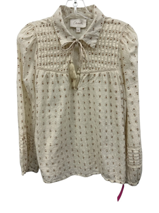 Cleobella Size Medium Brown, green, yellow Long Sleeve Floral Swiss Dot Top Brown, green, yellow / Medium