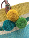 Mar Y Sol Yellow, Green, Blue Straw & Raffia Top Handle Color Block Bag Yellow, Green, Blue / Large