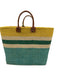 Mar Y Sol Yellow, Green, Blue Straw & Raffia Top Handle Color Block Bag Yellow, Green, Blue / Large