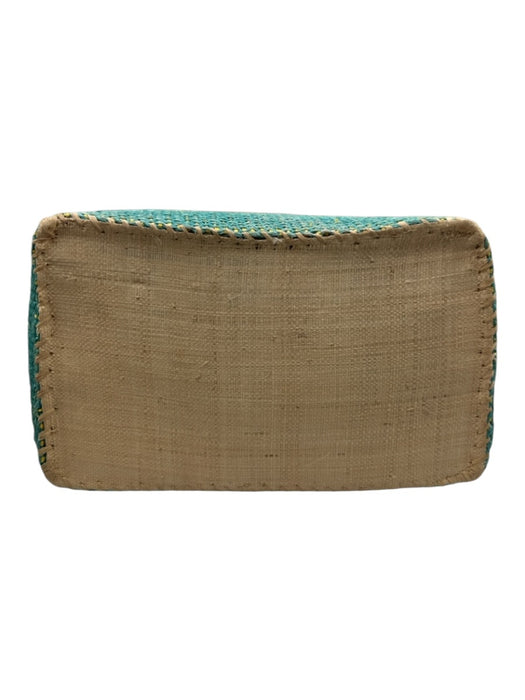 Mar Y Sol Yellow, Green, Blue Straw & Raffia Top Handle Color Block Bag Yellow, Green, Blue / Large