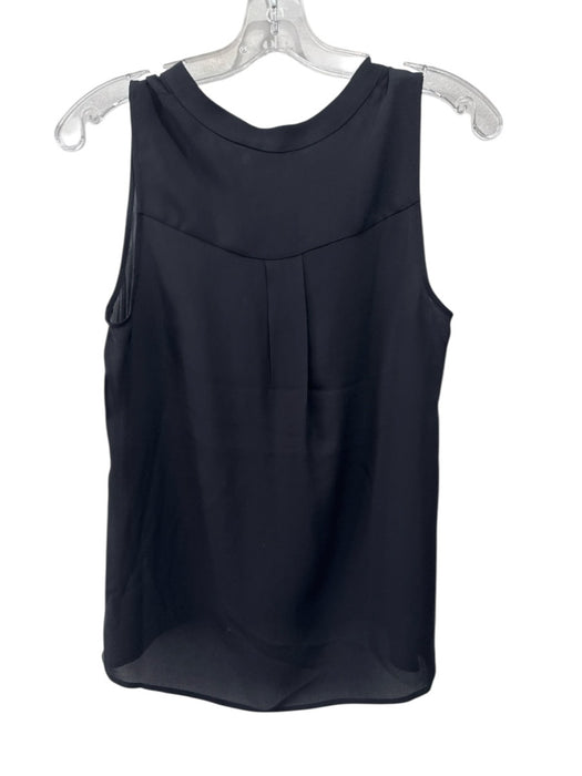 Theory Size S Black Silk Sheer Sleeveless V Neck Back Pleat Top Black / S