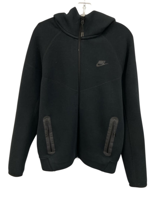 Nike Size M Black Synthetic Solid Athletic Hoodie Men's Jacket Black / M