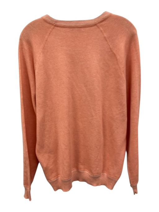 Peter Millar Size M Orange Cotton Blend Solid Sweatshirt Crew Long Sleeve Shirt Orange / M